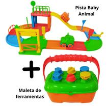 Pista de carrinho de corrida e Maleta de ferramentas Brinquedo Infantil - Divplast