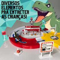 Pista De Carrinho Dinossauro 27 Peças Pista De Corrida Aventuras Jurássicas sobre Rodas