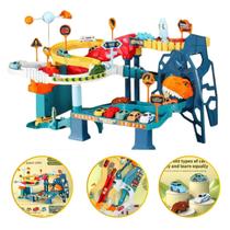 Pista de carrinho dinossauro park tunel elevador carro rampa Pista de carrinho dinossauro park tunel elevador carro rampa