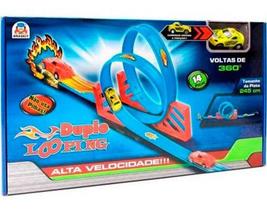 Pista De Carrinho Duplo Looping Braskit Brinquedo Colorido