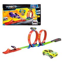 Pista de Carrinho Infantil com Carrinho Double Looping 360