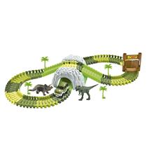 Pista de carrinho infantil de brinquedo Dinosauro 109 peças DM - DM Toys