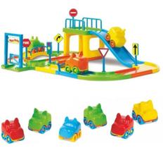 Pista De Carrinhos Brinquedo Corrida Infantil Com 6 Carros - DivPlast