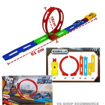 Pista de Carrinhos Corrida com Lançador e 1 Carrinhos Looping Tipo Hotwheels