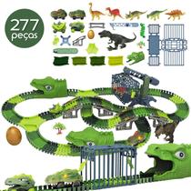 Pista de Carrinhos Dinossauro com 2 Carrinhos com Luz 277 Peças Brinquedo Infantil