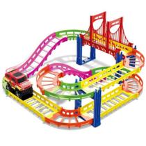 Pista De Carrinhos Montável Portátil Urbana E Dinossauros Funcionamento À Pilha AA