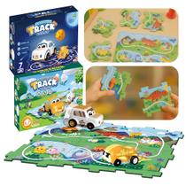Pista De Construção Lógica Trajeto Carrinho Quebra Cabeça - Modelo Dinossauro