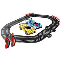 Pista de Corrida Autorama 2 Carrinhos com Colisão e Numeros de Voltas 3 Circuitos 34 Peças 240cm
