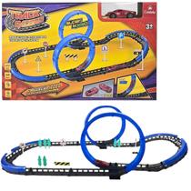 Pista de corrida Carrinho Brinquedo 2 Loopings Track Racers - Castela