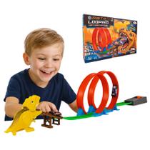 Pista De Corrida Carrinho Com Lançador Dinossauro Looping Pista De Corrida Carrinho Com Lançador Dinossauro Looping