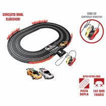 Pista de Corrida com Carrinhos - Auto Pista Turbo Run - Oval - DM Toys