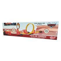 Pista de corrida com looping e 2 carros pull back