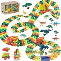 Pista de Corrida de Dinossauros GeeKiPrime Conjunto Flexível com 184 Peças