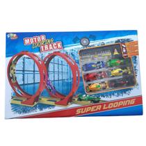 Pista de Corrida Double Looping e 6 Carrinhos Motor Track Pista de Corrida Double Looping e 6 Carrinhos Motor Track