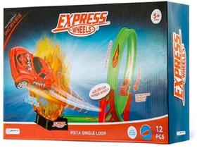 Pista De Corrida Express Wheels C/12 Pçs Multikids Br1017