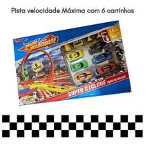 Pista de Corrida Infantil com 6 Carrinhos Super Cyclone Stunt Cross Pista de Corrida Infantil com 6 Carrinhos Super Cyclone Stunt Cross