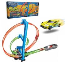 Pista de Corrida Infantil Track Racing Top Speed com Looping 360º com 1 Carrinho e Montagem Fácil