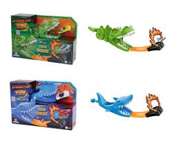 Pista de Corrida Lançadora de Brinquedo Com Carrinho em Miniatura de Metal Dinossauro e Tubarão Pista de Corrida Lançadora de Brinquedo Com Carrinho em Miniatura de Metal Dinossauro e Tubarão