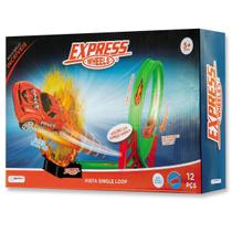 Pista De Corrida Single Loop 360 Graus Express Wheels Multikids BR1017 Brinquedo Criança