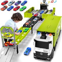 Pista de corrida Toy Carrier Truck com 8 carros de corrida para crianças de 3 anos ou mais