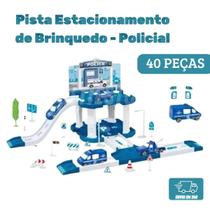 Pista de Estacionamento Policial com 40 Peças - Brinquedo