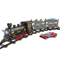 Pista de Trem Locomotiva c/ 4 Carrinhos - DM Toys