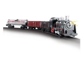 Pista de Trem Locomotiva com Luzes e Sons - DM Toys - Pista de Trem Locomotiva com Luzes e Sons - DM Toys -