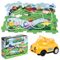 Pista Dino Track Quebra-Cabeça 7 Peças Carrinho Automático Brinque Montando