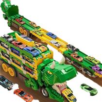 Pista Dinossauro 2 Em 1 Caminhão + 6 Carrinhos Infantil