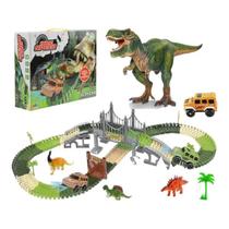 Pista dinossauro hype speed 192 peças com ponte e acessórios - bbr toys r3113