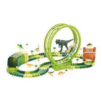 Pista Dinossauro Track c/ Looping Acessórios 119 Pçs DM Toys