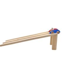 Pista Dupla De Madeira Com 2 Carrinhos Descida Corrida 2 Rampas