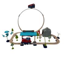 Pista Estação De Trem Com Looping 65 Peças - Zippy Toys - Trenzinho Expresso Brinquedo +3 Anos