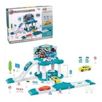 Pista Estacionamento Garagem Infantil 40 Peças com 2 Carrinhos de Corrida Brinquedo Educativo