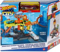 Pista Hot Wheels City Brinquedo Lava-Rápido Express no Centro da Cidade Mattel