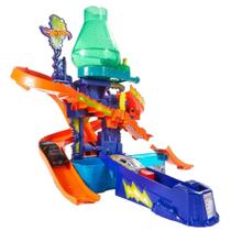Pista hot wheels city color change estacao cientific