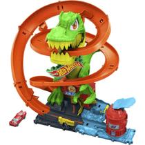 Pista Hot Wheels City Nêmesis T-Rex e Quartel de Bombeiros