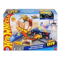 Pista Hot Wheels City Super Delegacia De Polícia - Mattel JBM71 Pista Hot Wheels City Super Delegacia De Polícia - Mattel JBM71