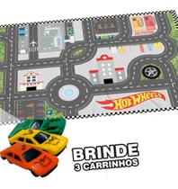 Pista Hot Wheels Grande Cidade Para Carrinhos + 3 Carrinhos