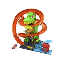 Pista Hot Wheels Jurassic World T-rex Vs Fire Station JBM73 COR:AZUL