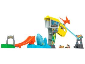 Pista Hot Wheels Racer Verse Ataque da Velociraptor Blue Com Lançador e 2 Carrinhos - Jurassic World - Mattel - HWV65 Pista Hot Wheels Racer Verse Ataque da Velociraptor Blue Com Lançador e 2 Carrinhos - Jurassic World - Mattel - HWV65