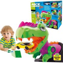 Pista de Carrinho Infantil Dinossauro 172 Peças Carro a Pilha