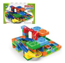 Pista Labirinto Infantil Gude Bloco De Montar 128 Peças + Nf