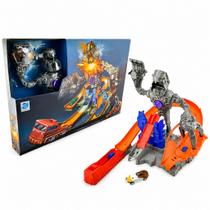 Pista Lança Carros Robô Gigante Lançador Mecânico Sem Pilha Pista Acrobática Menino Batalha Salto Radical Brinquedo Original