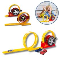 Pista Lançador De Carrinho Corrida Pista 3 Carrinhos Loop