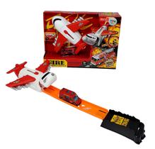 Pista Lançador Missão Bombeiro Avião Com Carrinho Fire Lança Carrinho