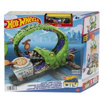 Pista Looping de Ataque do Crocodilo + Carrinho - Hot Wheels City - Mattel