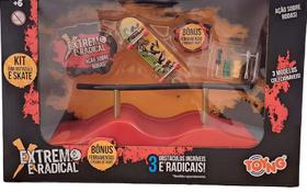 Pista - Manobra Skate Radical - Rampa Com Corrimao Curvo TOYNG