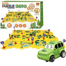 Pista Puzzle Dinnorauro com Carro Divertido - DMT7114 DM Toys