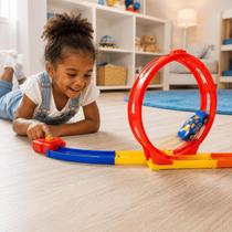 Pista Radical Infantil Loop 360 Roda de Fogo com Lançador e Carrinho Incluso Brinquedo de Corrida Pista Radical Infantil Loop 360 Roda de Fogo com Lançador e Carrinho Incluso Brinquedo de Corrida